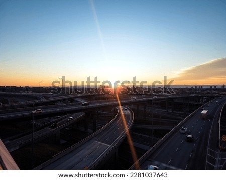 A sunrise over the Montreal skyline