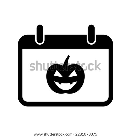 Halloween day calendar date time icon. isolated on white background. vector illustration