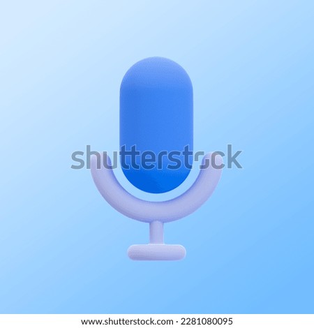 3d minimal unmute icon. sound icon. microphone icon with clipping path. 3d illustration.