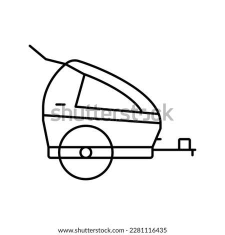 trailer kid for bicycle line icon vector. trailer kid for bicycle sign. isolated contour symbol black illustration