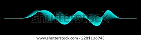 Abstract motion wave vector illustration. Blue design element for party, music or technology modern concept isolated on black background. Royalty-Free Stock Photo #2281136943