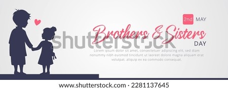 happy day brothers and sisters. May 2. brothers and sisters day celebration modern minimalist design. boys and girls. little boy silhouette Royalty-Free Stock Photo #2281137645