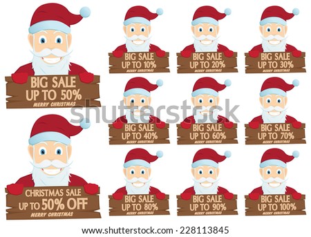 Christmas Sale Santa Claus With Discount Board