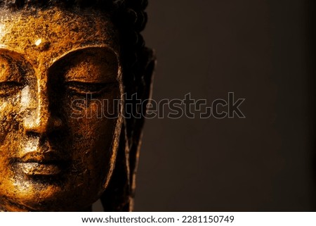 statue of buddha Bokeh background. Warm colors. Peace of mind concept Royalty-Free Stock Photo #2281150749