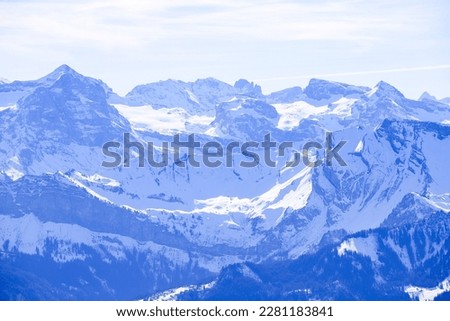 snowy mountains of swiss alps