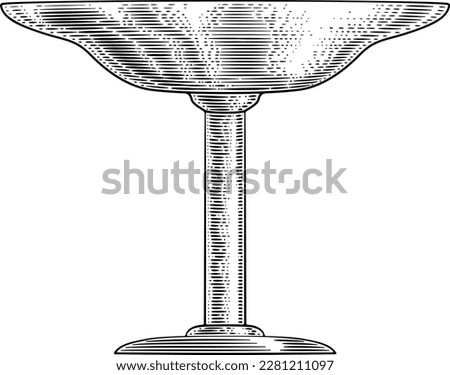 A chalice or grail, perhaps a communion cup or ancient Roman wine goblet in a woodcut vintage style 