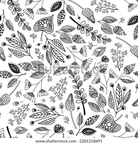Seamless pattern with beautiful flowers and leaves. Vector file for designs.