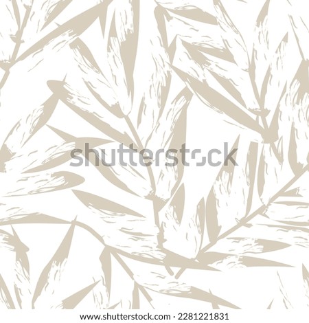 Neutral Colour Tropical Leaf seamless pattern design for fashion textiles, graphics and crafts
