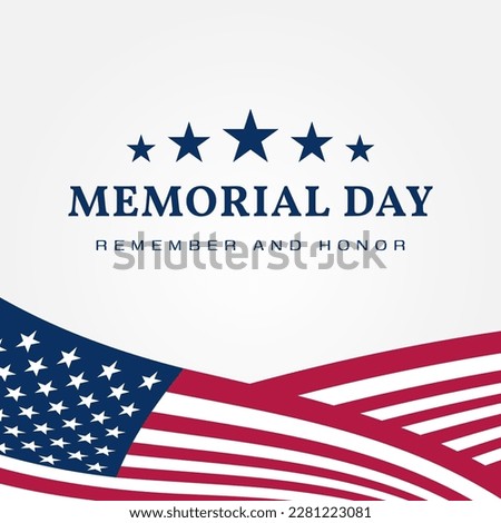 memorial day remember and honor with american flag decoration Royalty-Free Stock Photo #2281223081