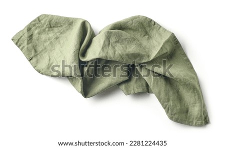 green cotton napkin isolated on white background, top view Royalty-Free Stock Photo #2281224435