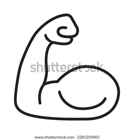 Flexed Biceps vector flat icon illustration design. Isolated arm flexing to show its biceps muscle. Represents strength, working out sign label. Royalty-Free Stock Photo #2281250403