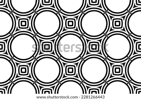 Abstract Seamless Geometric Pattern. Black and White Texture. Vector Art.