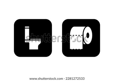 Compact toilet seat pot bowl icon vector illustration. Toilet Paper sign symbol silhouette pictogram