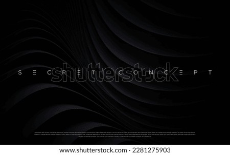 Abstract futuristic dark black background with waved design. Realistic 3d wallpaper with luxury flowing lines. Elegant backdrop for poster, website, brochure, banner, app etc… vector illustration  Royalty-Free Stock Photo #2281275903