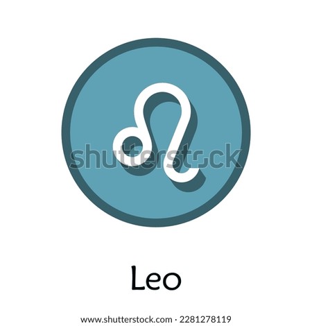Leo sign . Vector illustration. Leo zodiac sign symbole on white background horoscope astrology. Zodiac sign. Astrological calendar. Zodiacal black and white vector horoscope. Line