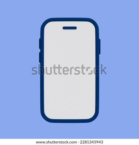 3d minimal smartphone mockup. blank screen mobile phone. empty screen cellphone template with clipping path. 3d rendering illustration.