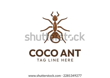 ant and coconut vector creative elegant modern minimalist logo design template