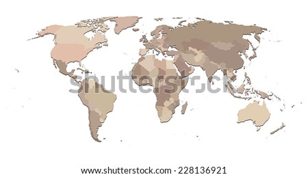 Countries isolated World map EPS8 vector file