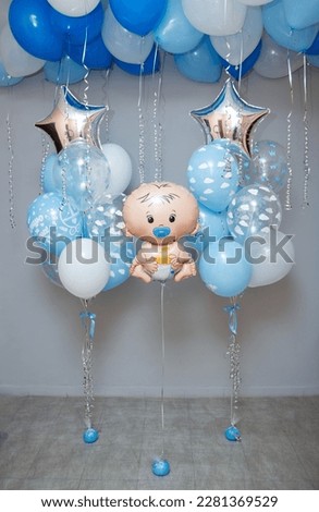 blue balloons for baby boy birth, baby balloon