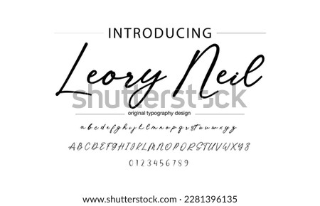 signature Font Calligraphy Logotype Script Brush Font Type Font lettering handwritten Royalty-Free Stock Photo #2281396135