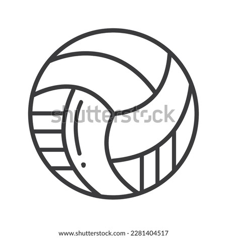 volleyball ball sports doodle isolated icon