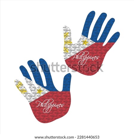 Hand drawn vector illustration with philippines flag pattern great for poster, magazine and web design