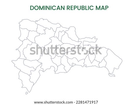 High detailed map of Dominican Republic. Outline map of Dominican Republic. North America Royalty-Free Stock Photo #2281471917