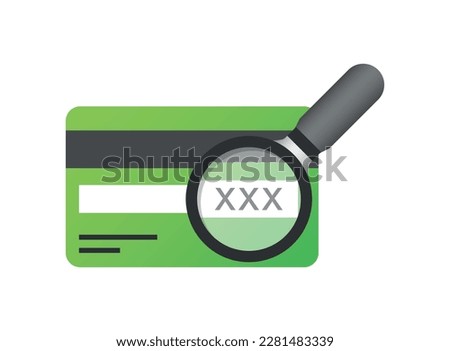 Credit card icon in flat style. CVV verification code vector illustration on isolated background. Payment sign business concept. Royalty-Free Stock Photo #2281483339