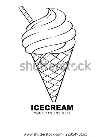 ice cream icon logo vector design template 