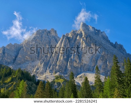 Alpine summer landscape of Cristallo - Pomagagnon Mountain, Dolomites, Italy