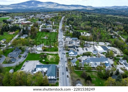 Aerial view of New London, New Hampshire  Royalty-Free Stock Photo #2281538249