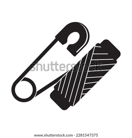 sewing pin icon vector illustration logo design template.