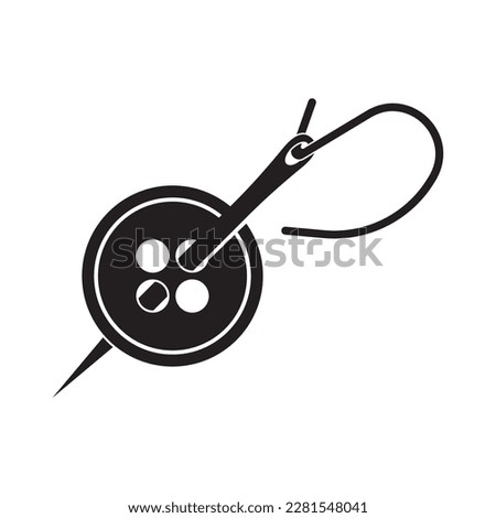 Sewing needle logo icon,illustration design template