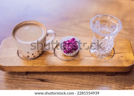 Traditional delicious Turkish coffee and Turkish delight