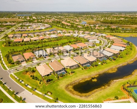 Aerial photo neighborhoods in Vero Beach Florida USA