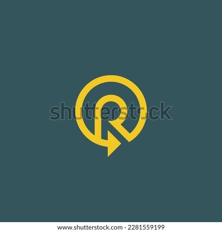 Letter R Reset or any Re- and Arrow. Characteristic of the logo is Minimal Simple Modern. rewrite, revive, etc. Royalty-Free Stock Photo #2281559199