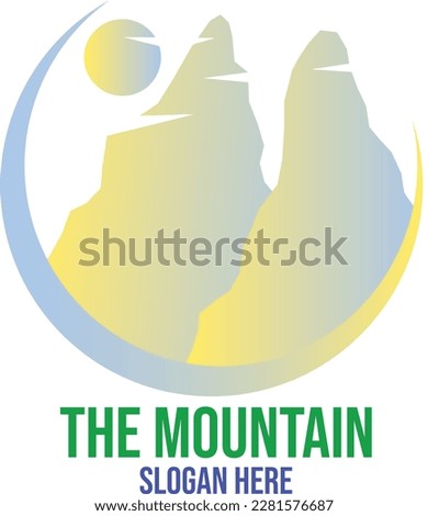 Mountain logo vector design colorfull