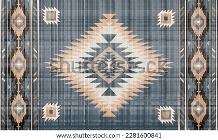 Navajo tribal vector seamless pattern. Native American ornament. Ethnic South Western decor style. Boho geometric ornament. Vector seamless pattern. Mexican blanket, rug. Woven carpet illustration. Royalty-Free Stock Photo #2281600841