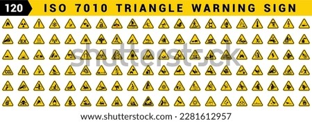 ISO 7010 TRIANGLE WARNING SIGNS SET SYMBOL SAFETY COLLECTION Royalty-Free Stock Photo #2281612957