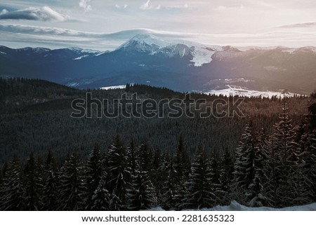 Amazing Hoverla in winter landscape photo