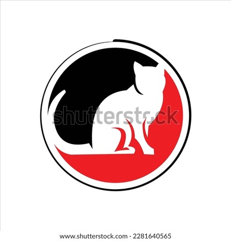 Cat animal, art design vector logo design