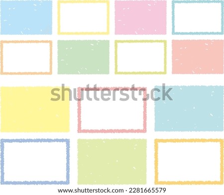 Simple and easy to use hand-drawn square touch frames Banner Icons Set of pastel colors Royalty-Free Stock Photo #2281665579