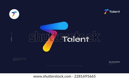 Creative and Vibrant Letter T Logo Design with Colorful Gradient Concept. T Logo with Blend Style for Business and Technology Brand Identity Royalty-Free Stock Photo #2281695665