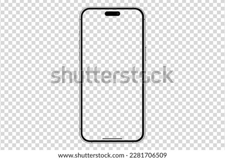 Mockup smart phone 15 titanium - Clipping Path , New generation and screen Transparent isolated for Infographic Business web site design app but ios 17 ,A17