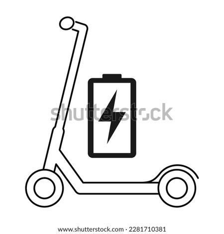 Electric scooter icon, urban flat eco friendly transport, vehicle vector illustration .