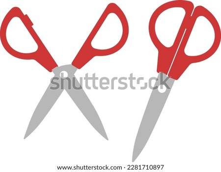 Simple and cute illustration set of scissors