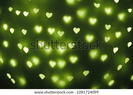 beautiful hearts made of lights on a blurred background close-up