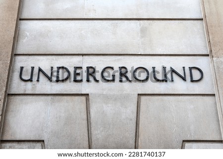Close-up of a vintage Underground sign at Bank station, on the London Underground in London, UK.