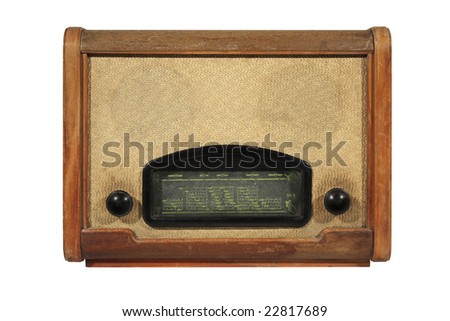 Old radio with isolated background