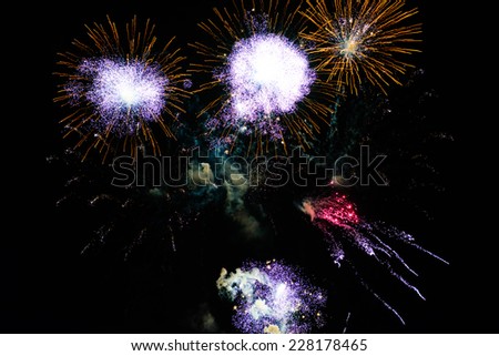 Festive fireworks in the night sky